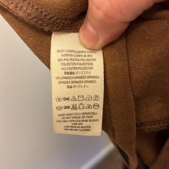 Free people Brown Faux suede Leggings size 24 - Picture 7 of 9